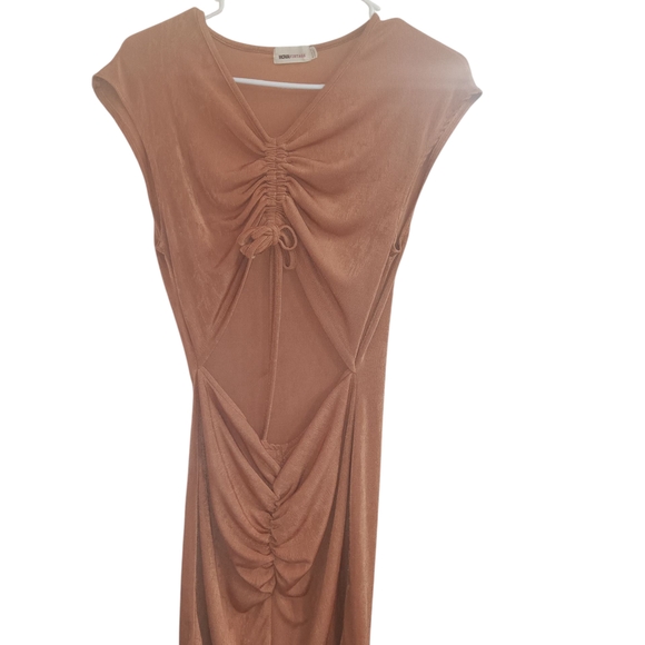 Brown Ruched Dress - Picture 1 of 3
